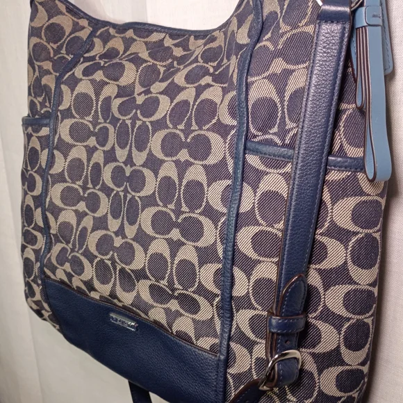 Coach Canvas and Leather Shoulder Bag - Black and Brown - Picture 3 of 14